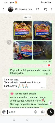 Testimonial Papan Bunga Pernikahan wanasuka
