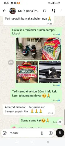 Testimonial Papan Bunga wanasuka